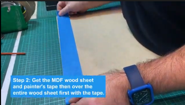  MDF wood sheet and painter's tape